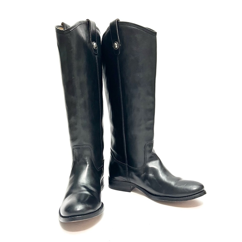 FRYE | Vintage 1990s women's black leather knee high equestrian riding boots - Picture 3 of 8
